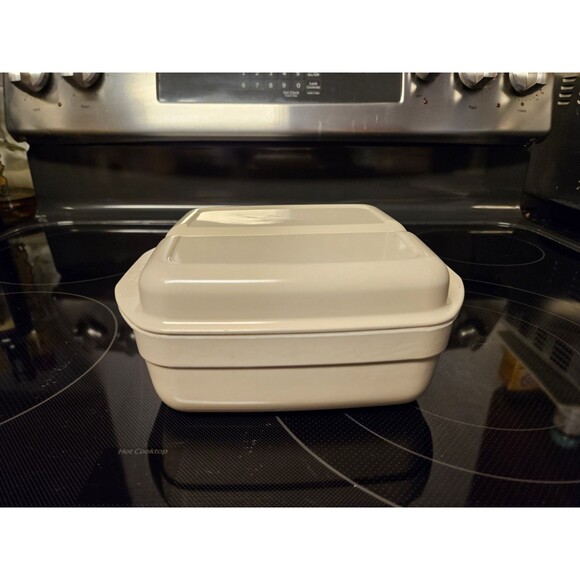 Vtg Anchor Hocking MicroWare Versatility Divided Pan Bowl Dish  W/ Lid #PM481-T1 - Picture 2 of 10